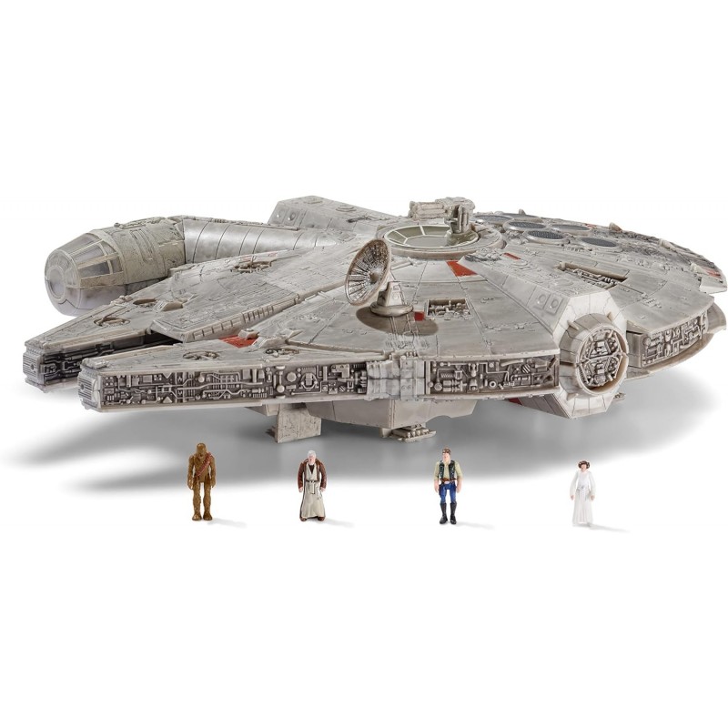 Figura Nave Halcón Milenario Con Luz Y Sonido Star Wars Micro Galaxy Squadron 25 cms