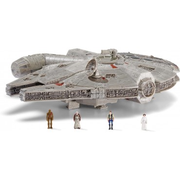 Figura Nave Halcón Milenario Con Luz Y Sonido Star Wars Micro Galaxy Squadron 25 cms