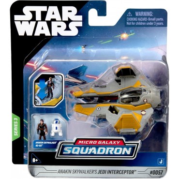 Figura Nave Anakin Skywalker's Jedi Interceptor Star Wars Micro Galaxy Squadron 8 cms