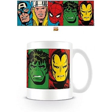 Taza Caras Héroes Marvel Retro 320 mls