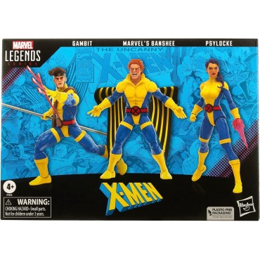 Set 3 Figuras Gambit, Banshee y Psylocke X-Men Marvel Legends Articuladas 15 cms
