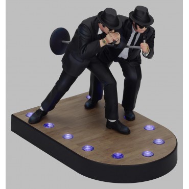 Set Figuras Jake Y Elwood Cantando Blues Brothers Diorama Con Luz 18 cms