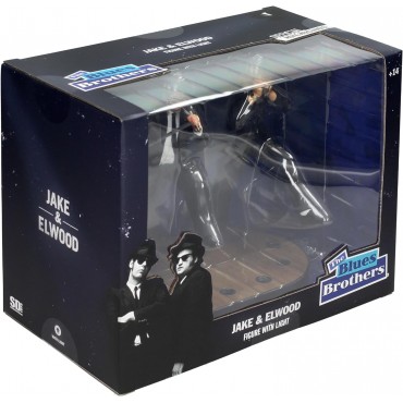 Set Figuras Jake Y Elwood Cantando Blues Brothers Diorama Con Luz 18 cms