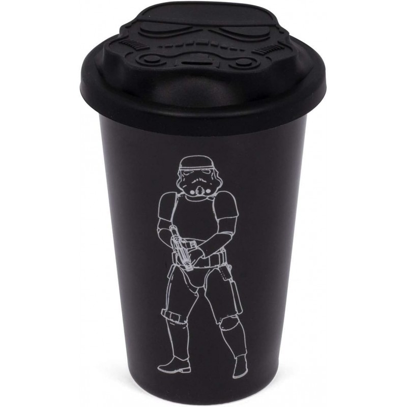Vaso De Viaje Original Stormtrooper Star Wars Negra Cerámica 275 mls
