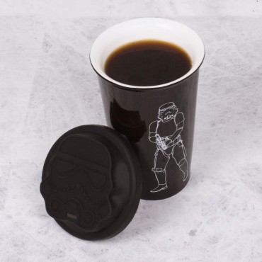Vaso De Viaje Original Stormtrooper Star Wars Negra Cerámica 275 mls