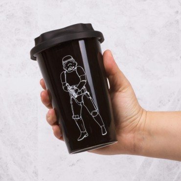 Vaso De Viaje Original Stormtrooper Star Wars Negra Cerámica 275 mls
