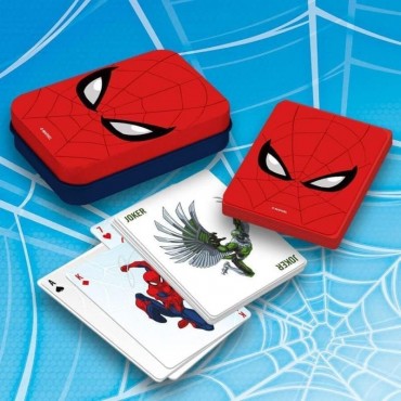 Baraja De Naipes Spider-Man Marvel Con Caja Metálica
