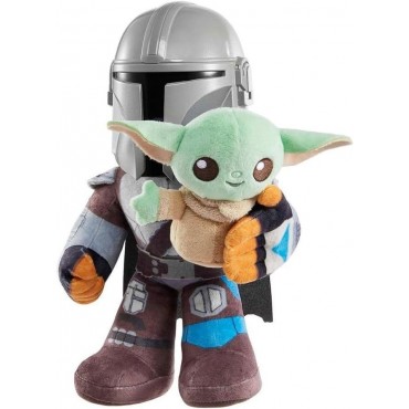 Peluche Clan De Dos The Mandalorian Con Grogu Con Sonido Star Wars 27 cms
