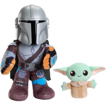 Peluche Clan De Dos The Mandalorian Con Grogu Con Sonido Star Wars 27 cms