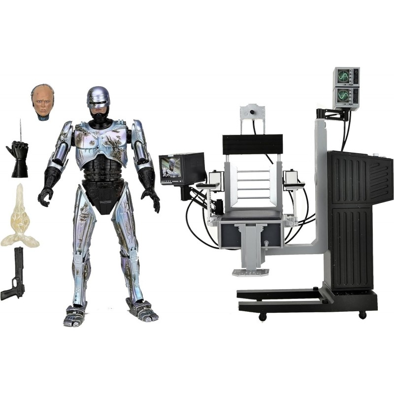 Figura Ultimate Robocop Battle Damaged Con Silla Articulada 18 cms