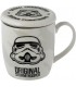 Taza Stormtrooper Star Wars Porcelana con Tapa y Filtro Colador para Infusiones 400 mls