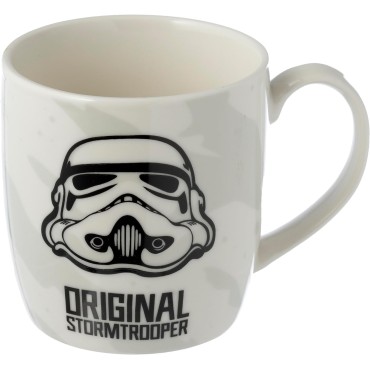 Taza Stormtrooper Star Wars Porcelana con Tapa y Filtro Colador para Infusiones 400 mls