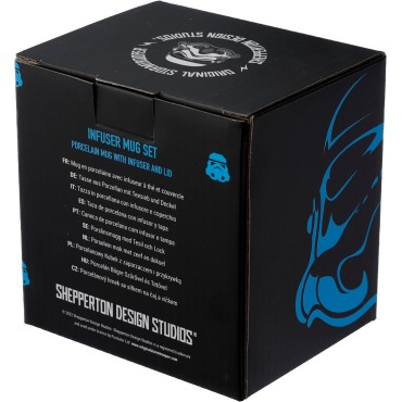 Taza Stormtrooper Star Wars Porcelana con Tapa y Filtro Colador para Infusiones 400 mls