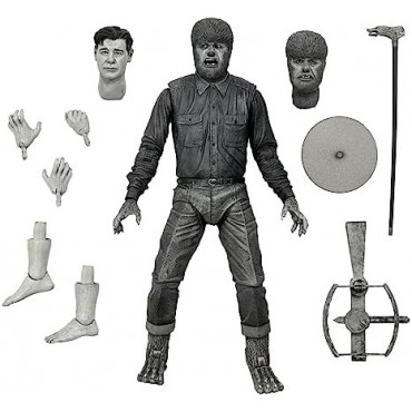 Figura Hombre Lobo Blanco y Negro Universal Monsters Articulada 18 cms
