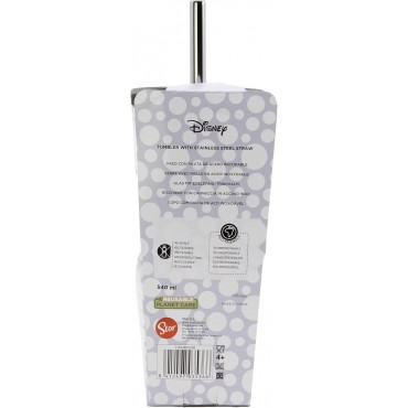 Vaso Minnie Mouse Cube Disney Acrílico Con Pajita De Acero 540 mls