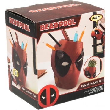 Bote Para Bolígrafos O Planta Deadpool Marvel Cerámica 13 cms