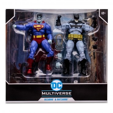 Set Figuras Bizarro Y Batzarro DC Multiverse Articuladas 18 cms