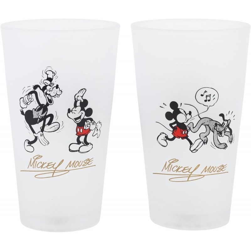 Set 2 Vasos Mickey Mouse Vintage Disney Cristal 490 mls