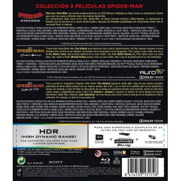 Spider-Man: Homecoming + Spider-Man: Lejos de Casa + Spider-Man: Un Nuevo Universo [4K UHD,Blu-ray] (2017,2019,2018) Spider-Man: