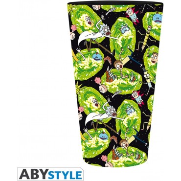 Vaso Grande Portales Rick & Morty Cristal 400 mls