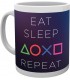Taza Eat Sleep Repeat Play Station Cerámica 320 mls