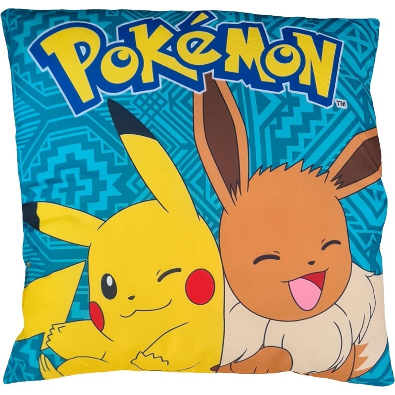Cojín Pokémon Pikachu Y Eevee 38 x 38 cms