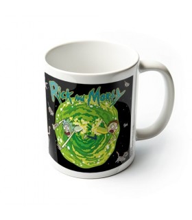 Taza Dimensión Gatos Voladores Rick Y Morty Cerámica 320 mls