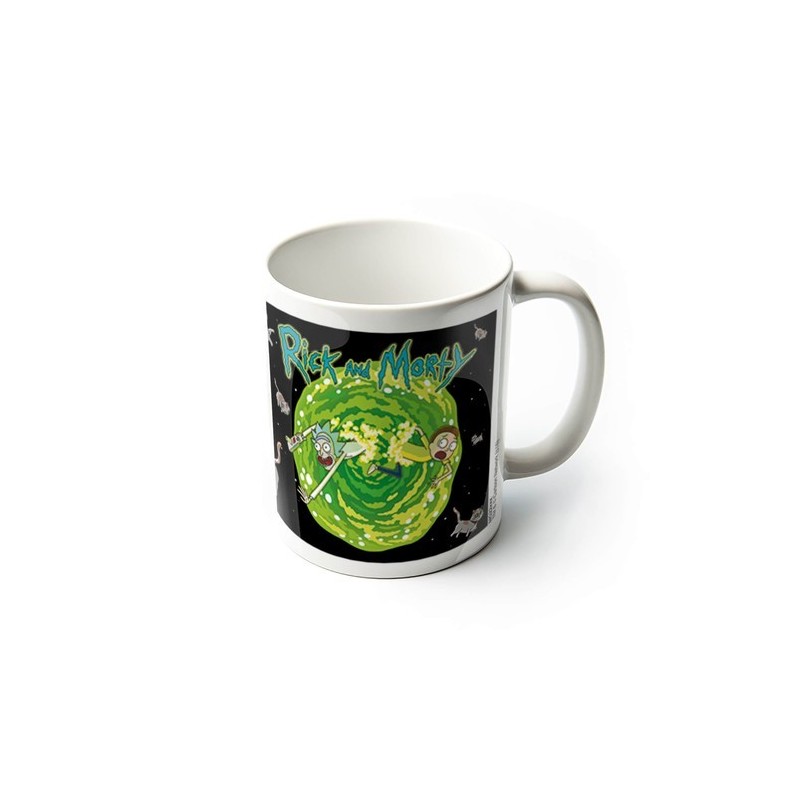 Taza Dimensión Gatos Voladores Rick Y Morty Cerámica 320 mls