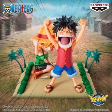 Figura Monkey D. Luffy & Nami One Piece Log Stories 7 cms