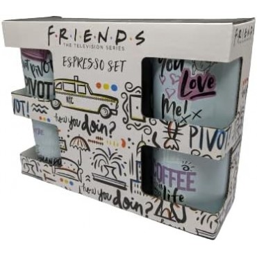 Set 4 Tazas Espresso Friends Cerámica 150 mls