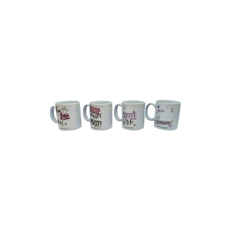Set 4 Tazas Espresso Friends Cerámica 150 mls