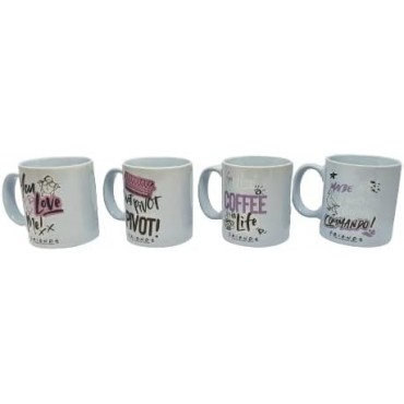 Set 4 Tazas Espresso Friends Cerámica 150 mls