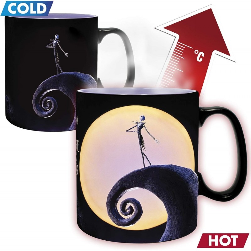 Taza Térmica Jack & La Luna Pesadilla Antes De Navidad Disney Cerámica 460 mls