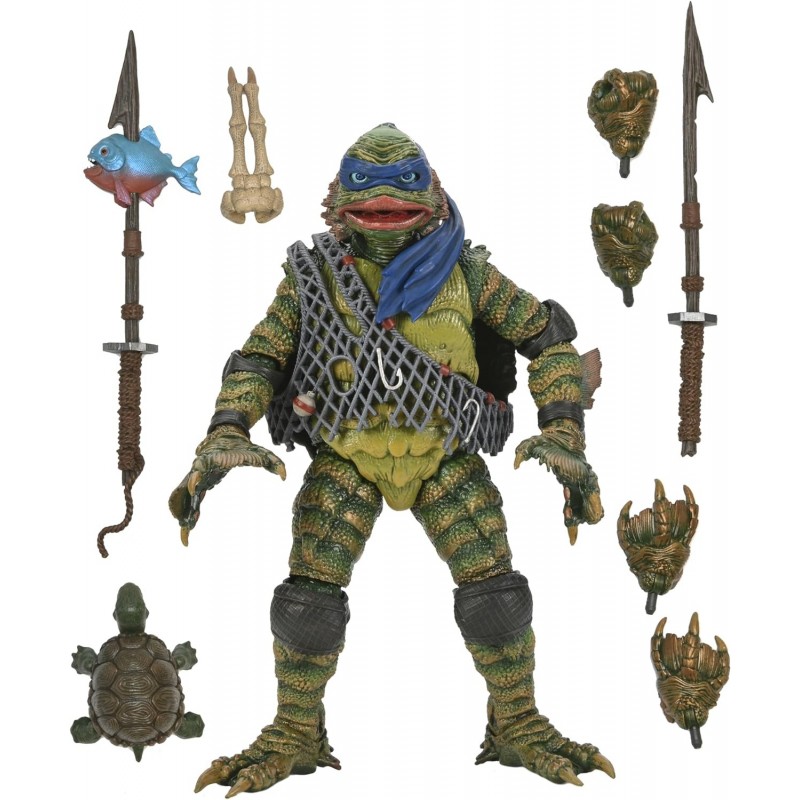 Figura Leonardo As Creature From The Black Lagoon Las Tortugas Ninja Universal Monsters Articulada 18 cms