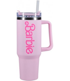 Vaso Termo XL Logo Barbie Con Pajita Soft Touch 1200 mls