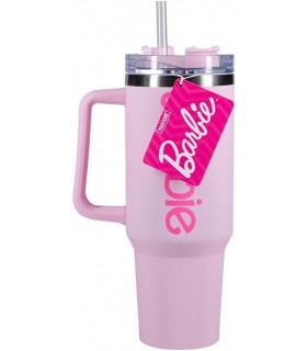 Vaso Termo XL Logo Barbie Con Pajita Soft Touch 1200 mls