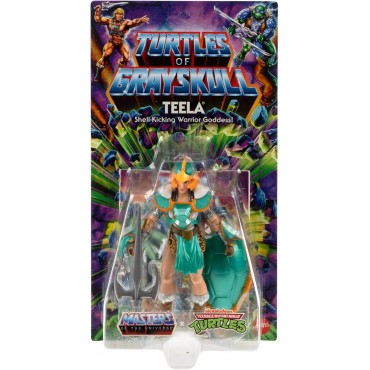 Figura Teela MOTU X TMNT Turtles Of Grayskull Masters Of The Universe Teenage Mutant Ninja Turtles Articulada 14 cms