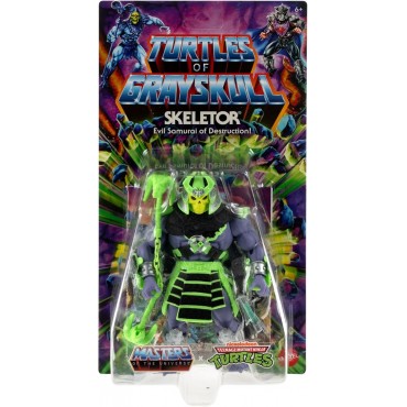 Figura Skeletor MOTU X TMNT Turtles Of Grayskull Masters Of The Universe Teenage Mutant Ninja Turtles Articulada 14 cms