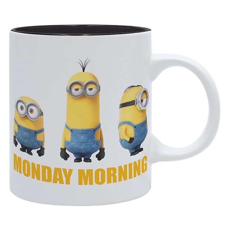 Taza Los Minions Friday Night Vs Monday Morning Cerámica 320 mls
