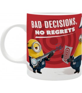 Taza Los Minions Bad Decisions, No Regrets - Drea Team - Gru 4 Cerámica 320 mls