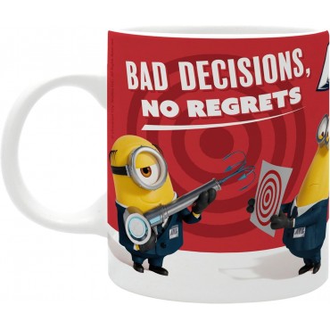 Taza Los Minions Bad Decisions, No Regrets - Drea Team - Gru 4 Cerámica 320 mls
