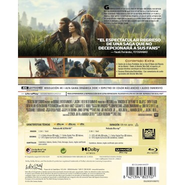 El Reino del Planeta de los Simios (Steelbook) [4K UHD, Blu-ray] (2024) Kingdom of the Planet of the Apes