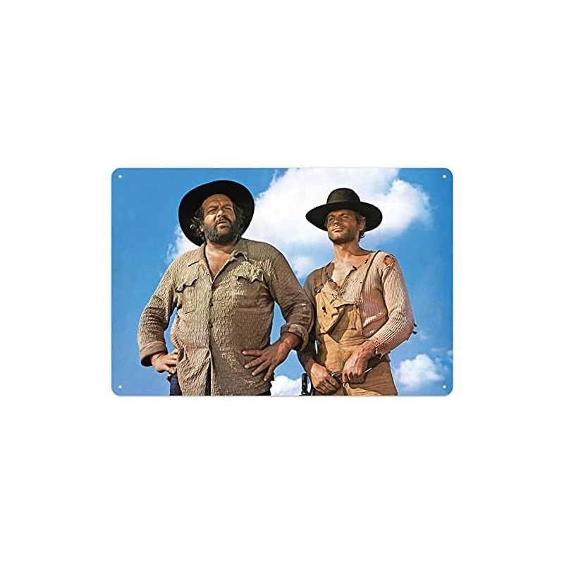 Placa Metálica 3D Bud Spencer & Terence Hill Cielo Azul