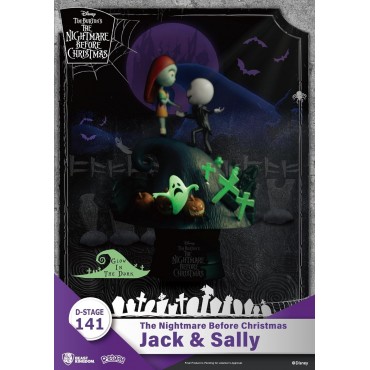 Figura Jack & Sally Pesadilla Antes De Navidad Disney D Stage Diorama 16 cms