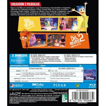 Del Revés 1 + Del Revés 2 [Blu-ray] (2015, 2024) Inside Out 1 + Inside Out 2