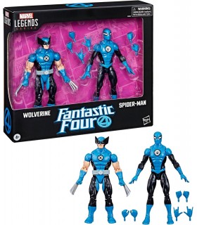 Set Figuras Wolverine & Spider-Man Fantastic Four Marvel Legends Los Cuatro Fantásticos Articuladas 15 cms