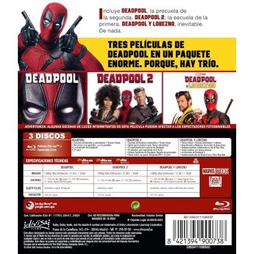 Deadpool + Deadpool 2 + Deadpool y Lobezno [Blu-ray] (2016,2018,2024) Deadpool + Deadpool 2 + Deadpool & Wolverine