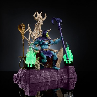 Figura Skeletor & Trono Con Luz Masters Of The Universe New Eternia Masterverse 18 cms