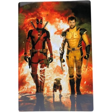 Placa Decorativa Deadpool Contra Lobezno Marvel Metálica Cuadro Póster HD