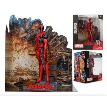 Figura Deadpool Marvel Estatua Diorama 18 cms